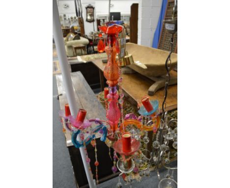 A colourful chandelier.