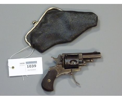 19th/20th  century Lady's Belgian .320 centre fire five shot pocket revolver, 4.5cm barrel, folding trigger and chequered ros