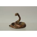 A BRONZE OKIMONO OF A SNAKE, 4.5cm high.