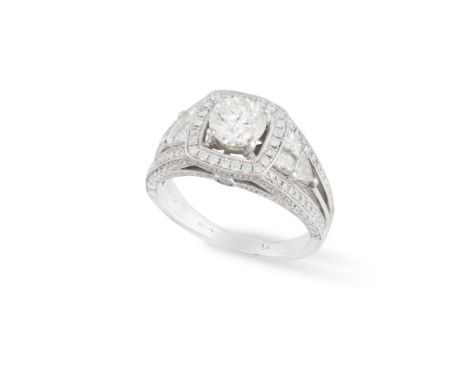 A SINGLE-STONE DIAMOND RINGComposed of a brilliant-cut diamond at the centre weighing approximately 0.80ct within a four-claw