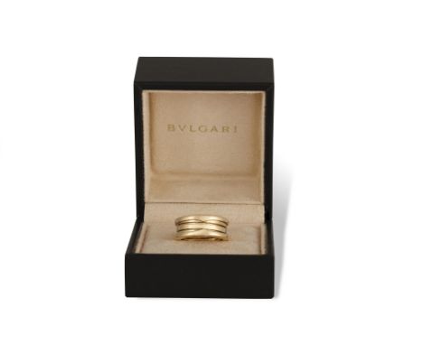 A GOLD 'B ZERO' RING BY BULGARIThe polished segmented band signed 'Bvlgari' on both rims, in 18K gold, signed Bvlgari, Italia