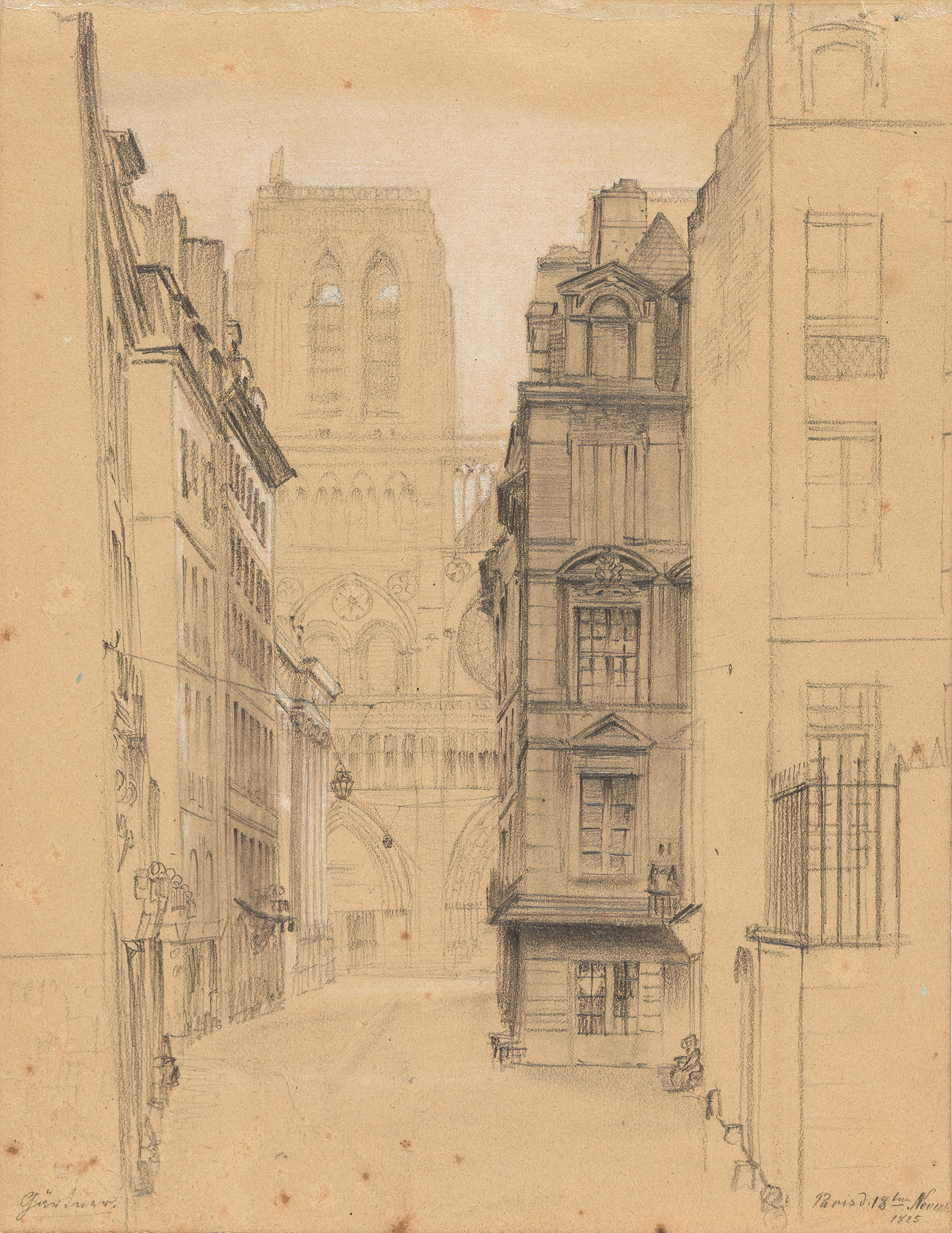EDUARD GÄRTNER 1801 Berlin 1877 Paris, Rue NeuveNotreDame auf der