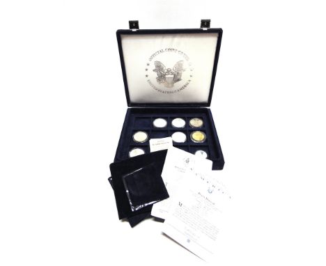 ASSORTED SILVER COINAGE  comprising an Alderney two pounds, 1993 (28.28g); Seychelles twenty-five rupees, 1994 (31.47g); Solo