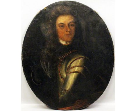 Unbekannter Maler (1. H. 18. Jh.) Portrait eines Edelmanns in Rüstung. Öl/Lwd. (doubliert, rest., Farbverluste). 84x 70 cm.