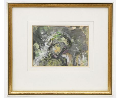 Höch, Hannah (1889 Gotha-Berlin 1978) "Nachdenklich", so li. u. betitelt und re. u. monog. Mischtechnik/Papier, verso mit Wer