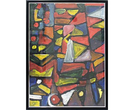Németh, Miklós (1934 Ungarn 2012)  Expressive Komposition. Öl/Karton (l. Altersspuren), verso Künstlerstempel. 100x 70 cm. R.