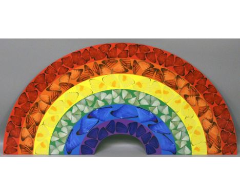 Hirst, Damien (geb. 1965 Bristol) "Butterfly Rainbow", so verso betitelt. Glicee-Print auf Aluminium-Trägerplatte, rückseitig