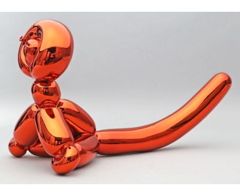 Koons, Jeff (geb. 1955 York, Pennsylvania) Skulptur "Balloon Monkey (orange)". Porzellan, metallic-orange gefasst. Auf der Un