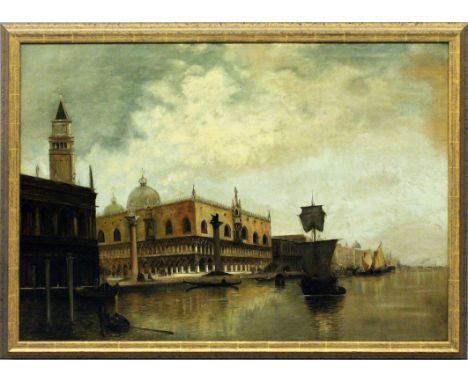Unbekannter Maler (20. Jh.) Ansicht des Canale Grande. Öl/Lwd. Ca. 80,5x 110 cm. R. 