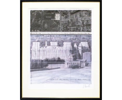Christo (1925 Gabrowo/Bulgarien - New York 2020), eigentlich Christo Wladimirow Kawaschenew "Wrapped Reichstag". Offset. re. 