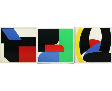 Pfahler, Georg Karl (1926 Emetzheim 2002) Drei konkrete Kompositionen. Siebdruck/leichtem Karton, je u. mit Bleistift sign. u