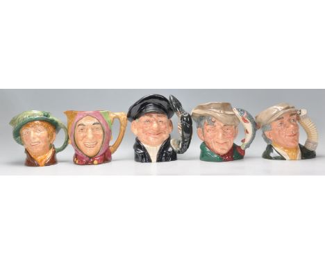 A group of five&nbsp;Royal Doulton ceramic Character / Toby jugs to include The Busker D6775, Appiet, Lobster Man D6617, Touc