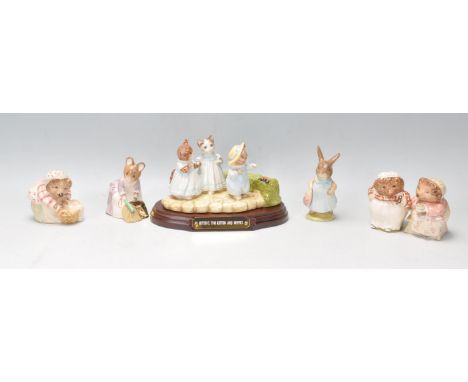 Beatrix Potter - A group of six Beswick Beatrix Potter ceramic figures to include Mrs Tiggy-Winkle Washing, Hunca Munca Sweep