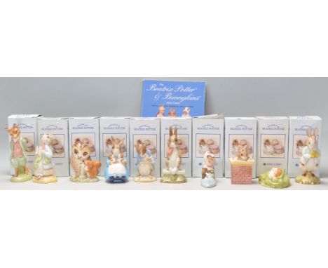 A good group of ten Royal Albert ceramic figures in 'The World Of Beatrix Potter Collection' to include Foxy Whiskered Gentle