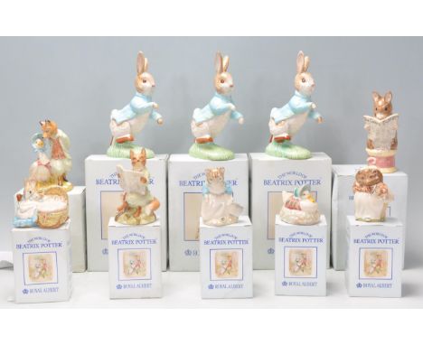 A group of ten Royal Albert 'The World Of Beatrix Potter' ceramic figures to include Hunca Munca, Foxy Reading, Ribby And The