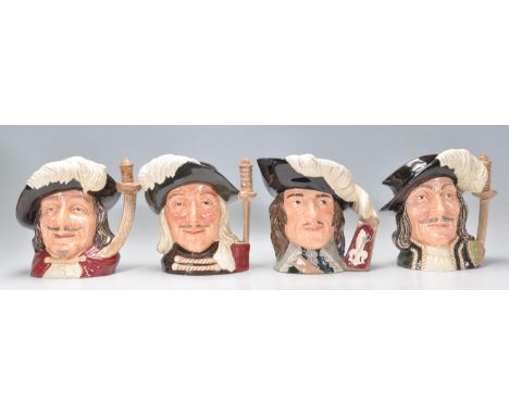 The Four Musketeers - A group of four Royal Doulton ceramic Character / Toby jugs of the Four Musketeers to include Porthos D