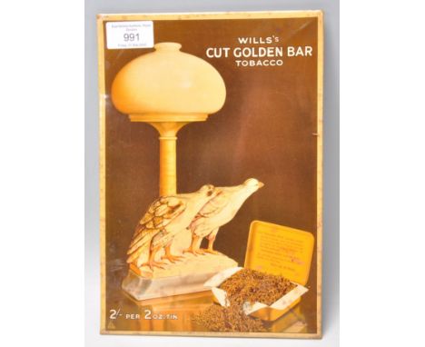 A vintage retro 1930's Wills's Cut Golden Bar tobacco counter top / point of sale advertising enamelled sign featuring an Art