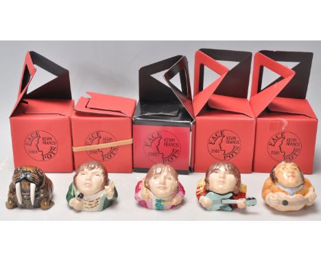 The Beatles - A collection of five music related ceramic Kevin Francis face pots to include Paul 'Kookoocachu', Love Is All Y