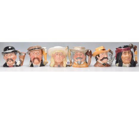 A group of six Royal Doulton Ceramic Character / Toby jugs from The Wild West Collection to include Doc Holliday D6731, Wild 