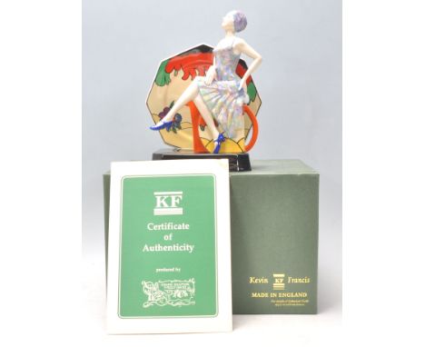 A good Kevin Francis Ceramic figure 'Tea With Clarice Cliff' limited 1317/2000. Hand painted and modelled by Andy Moss. With 