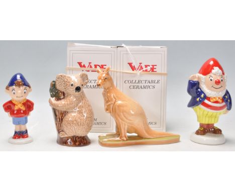 A group of four ceramic Wade figures to include Noddy figure and Big Ears both Limited Edition of 1500, The Kangaroo 1/1500 a