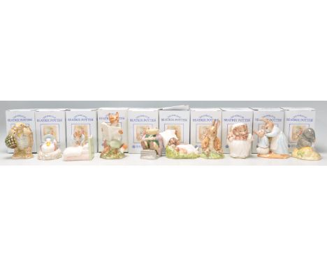 A good collection of ten Royal Albert ceramic figures in 'The World Of Beatrix Potter Collection' to include Mr Alderman Ptol