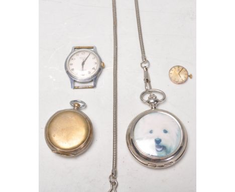 A collection of vintage watches to include a Sekonda 17 jewels wrist watch, a ladies Omega cocktail watch, a pocket compass, 