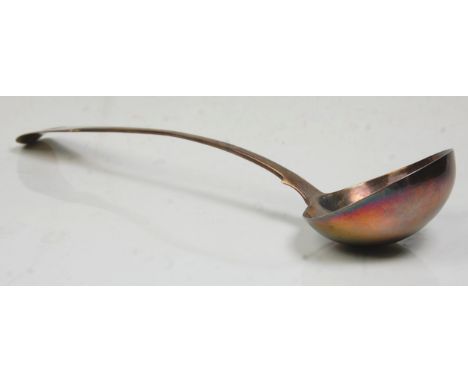 A 19th Century Georgian silver hallmarked large ladle having a monogramed handle. Hallmarked for London date letter S 1813, m