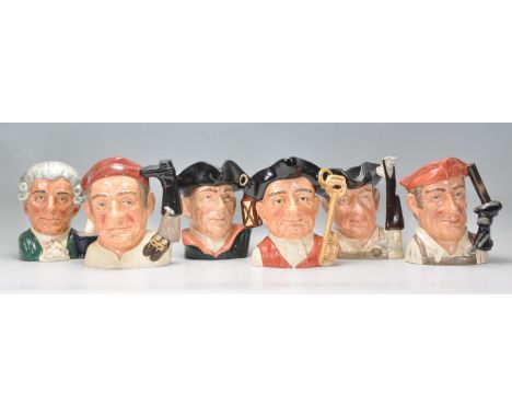 Williamsburg - A group of six Royal Doulton Ceramic Character / Toby jugs from the Williamsburg to include Apothecary D6567, 