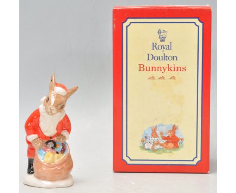 A Royal Doulton Bunnykins ceramic figure Santa Bunnykins 'Happy Christmas' Christmas tree ornament DB62. Boxed.&nbsp;
