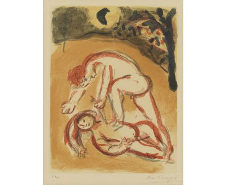 Marc Chagall (Russian/French, 1887-1985)Cain and Abel, from 'Drawings from the Bible' (M. 238) Lithograph printed in colours,