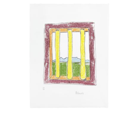 Nelson Rolihlahla Mandela (South African, born 1918)The Window Lithograph printed in colours, on wove, signed and numbered 11