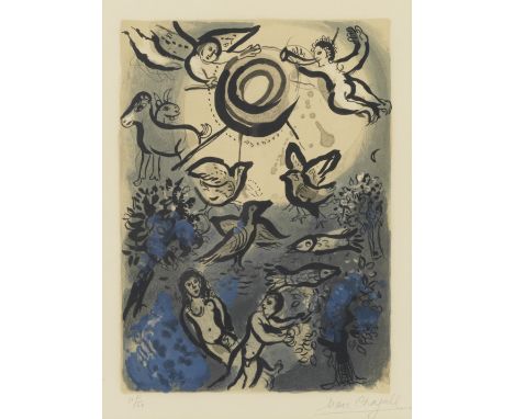 Marc Chagall (Russian/French, 1887-1985)Creation, from 'Drawings from the Bible'  (M. 234) Lithograph printed in colours, 196