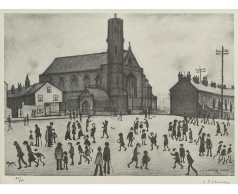 Laurence Stephen Lowry R.A. (British, 1887-1976)St Mary's, Beswick Offset lithograph, on wove, signed and numbered 182/500 in