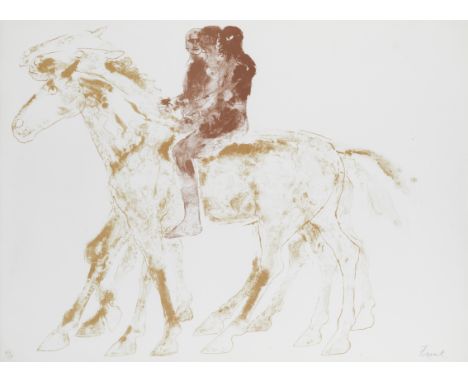 Dame Elisabeth Frink R.A. (British, 1930-1993)The Three Riders (Wiseman 105) Lithograph printed in colours, 1974, on wove, si