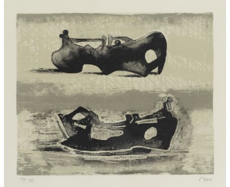 Henry Moore O.M., C.H. (British, 1898-1986)Two Reclining Figures (Cramer 440) Lithograph printed in colours, 1976, on wove, s