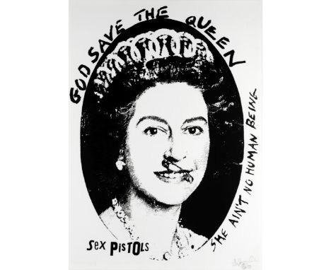 Jamie Reid (British, born 1947)Sex Pistols: God Save The Queen (Black &amp; White); God Save the Queen (Eyeballs) Screenprint