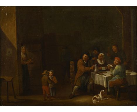                     HOREMANS,             Jan Jozef(1682 Antwerpen - 1759 ebd.)    Genreszene mit FamilieÖl/Leinwand/Holz. Wo