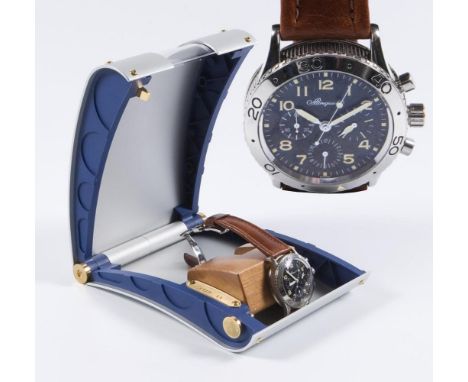  Armbanduhr-Chronograph "Aéronavale" mit FlybackBREGUET. Referenz-Nr. 3800 ST/92/3W6, Gehäuse-Nr. 24939, Serien-Nr. 24939. Ed