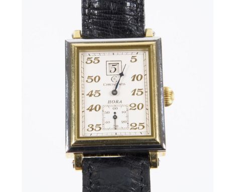             Armbanduhr: Modell Hora mit springender Stunde in GoldCHRONOSWISS. Referenz-Nr. CH 1351. 750er Gelbgold-Weißgold.