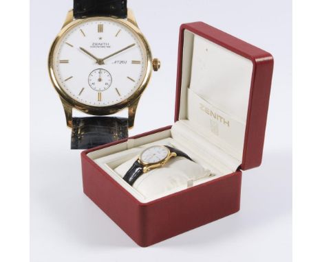  Armbanduhr-Chronometer Collection 125ème in GoldZENITH. Referenz-Nr. 30.2125.113, Werk-Nr. 35221. 750er Gelbgold (18 ct). ø 