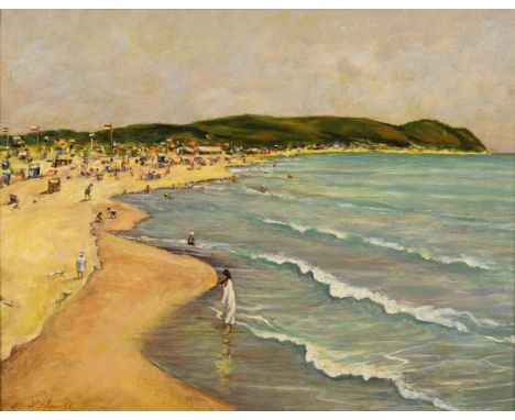                     MULANDI,             M.    Sommer am MeerÖl/Malkarton. Links unten signiert. Wohl um 1910/20. 35 x 45 cm.