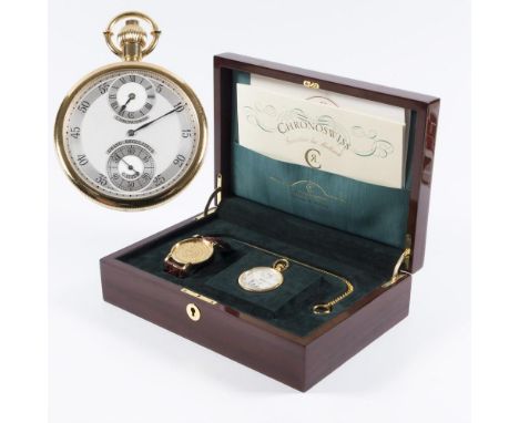  Grand Régulateur Taschenuhr mit Uhrkette, zweiter Gehäuseboden am Armband in GoldCHRONOSWISS. Referenz-Nr. CH 2281, Werk-Nr.