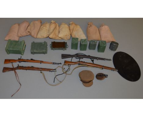 A quantity of MIlitary Accessories eminently suited to accompany 1:6 scale soldier figures or for use in similar scale dioram