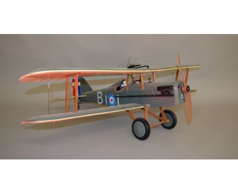 A most impressive 1:16 scale model of an S.E.5a Biplane. This radio control model, lacking engine, has an approximate wingspa