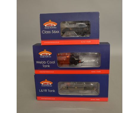 OO Gauge. 3 boxed Bachmann Steam Locomotives, 32-082 (DCC Ready 8 Pin) 0-6-2 Class 56XX Tank '5639' BR black weathered, 35-05
