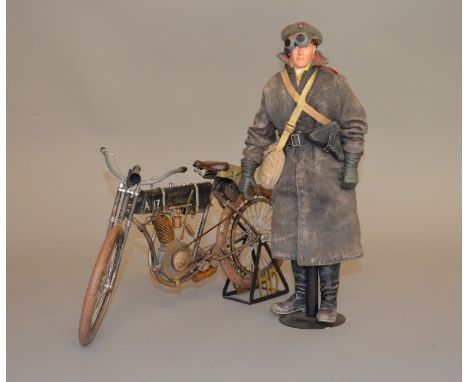 An unboxed 1/6th scale civilian Harley Davidson motorised cycle model, representing one actually captured in Belgium during t