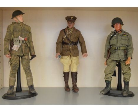 2 unboxed customised Dragon soldier figures in 1:6 scale including a U.S. Doughboy together with an 'Eagle Eyed' Action Man f