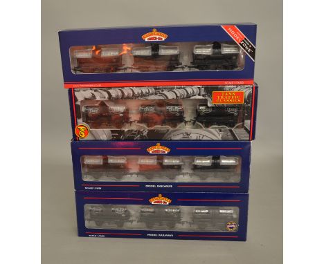 OO Gauge. 4 boxed Bachmann Wagon sets each containing three weathered 14T Tank wagons, 37-666, 37-666A&nbsp; and 37-666B&nbsp