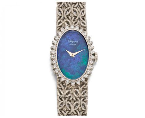 CHOPARDSchmuckuhr. Art der Uhr: Schmuckuhr. Herkunft: Schweiz, Genf. Werk: Handaufzug, Cal. 664. Gehäuse/Armband: 750/- Weißg